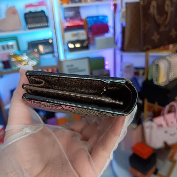 Gucci GG Supreme Canvas Brown Leather Tiger Compact Wallet Full Set - Picture 11 of 15